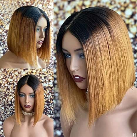 1b/30# 13*4 Frontal Human hair bob wig