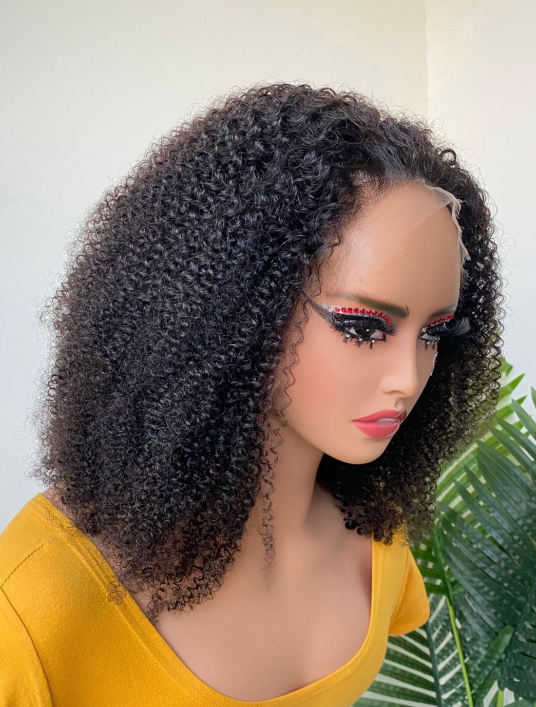 18 Inch HD lace kinky curly human hair wig