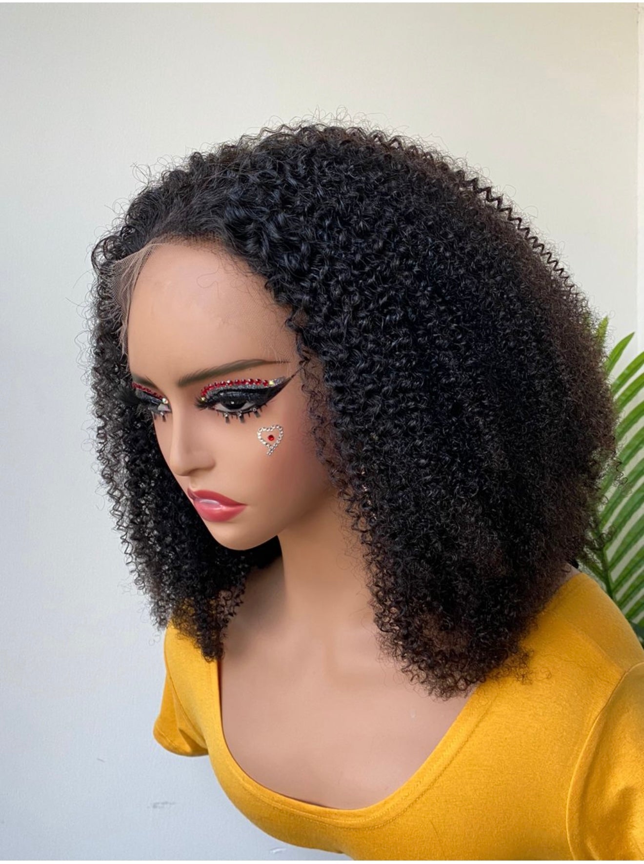 18 Inch HD lace kinky curly human hair wig