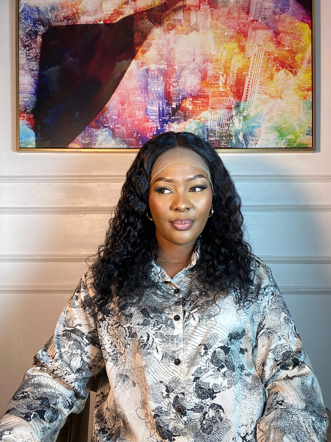 20- inch water wave lacefront human hair wig