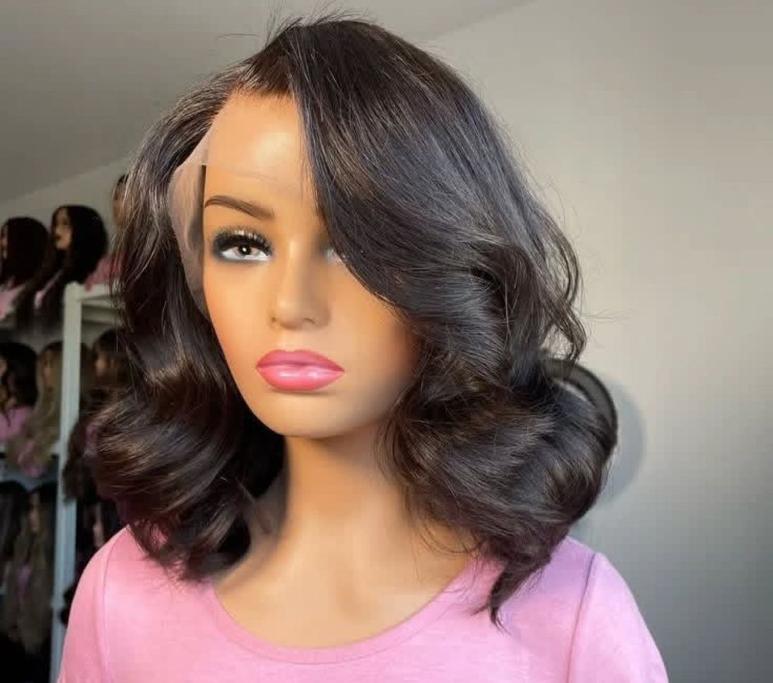 16" Body wave human hair wig (13*4 lace  front wig pre plucked)