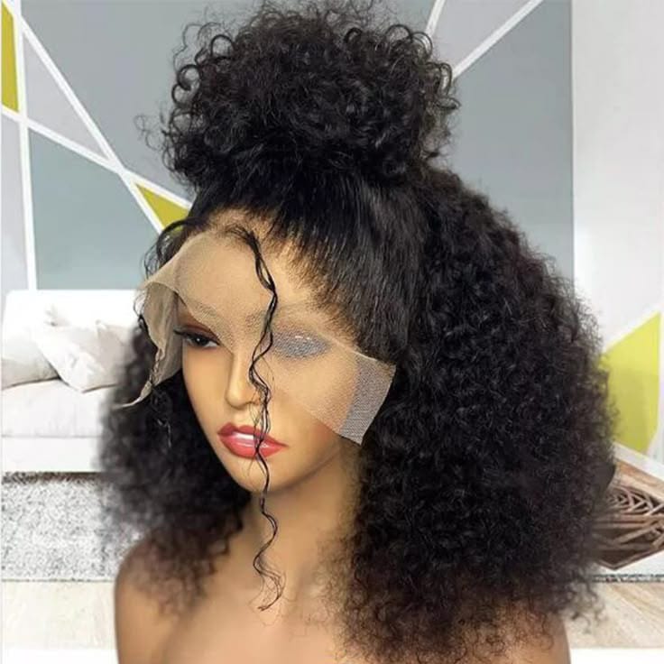 18" kinky curly  13*4 lace frontal Human hair wig