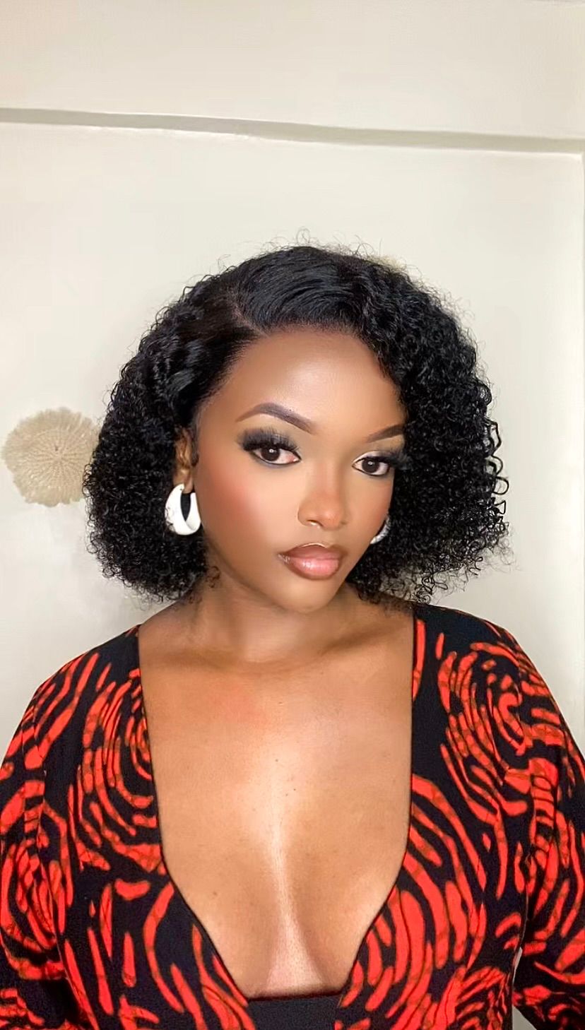 12" kinky curly Human hair wig