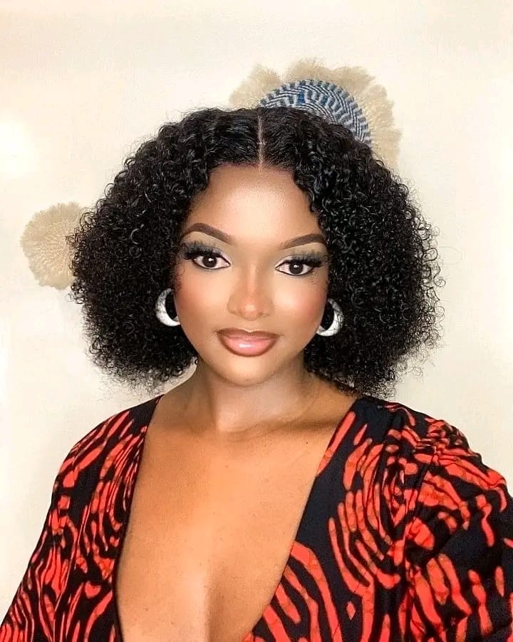 12" kinky curly Human hair wig