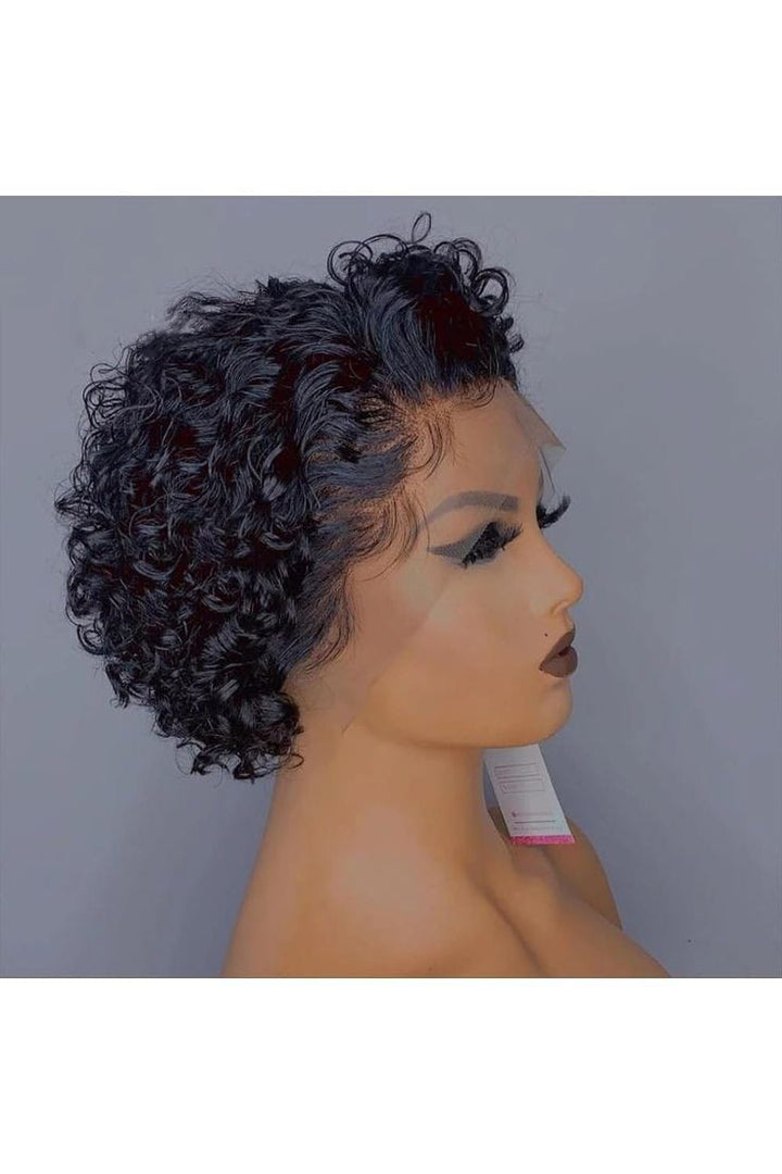Pixie curls 13 by 4 lace frontal Human hair