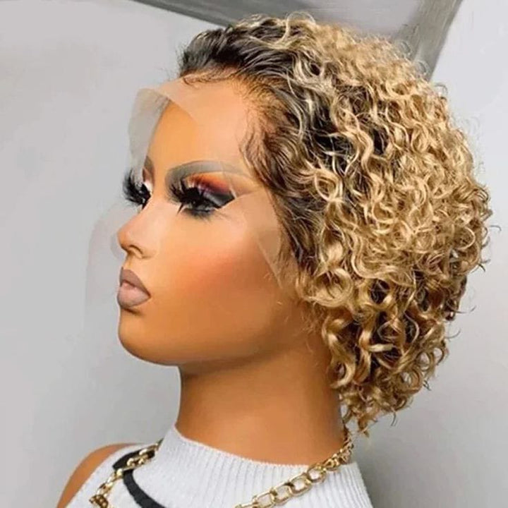 Pixie curls 13 by 4 lace frontal Human hair