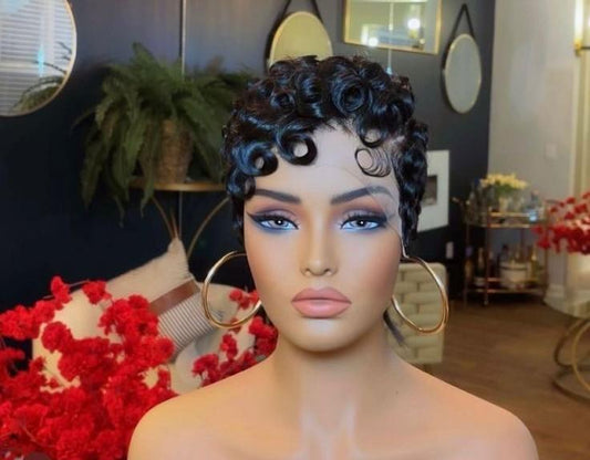 SPECIAL CURLY HUMAN HAIR WIG #N