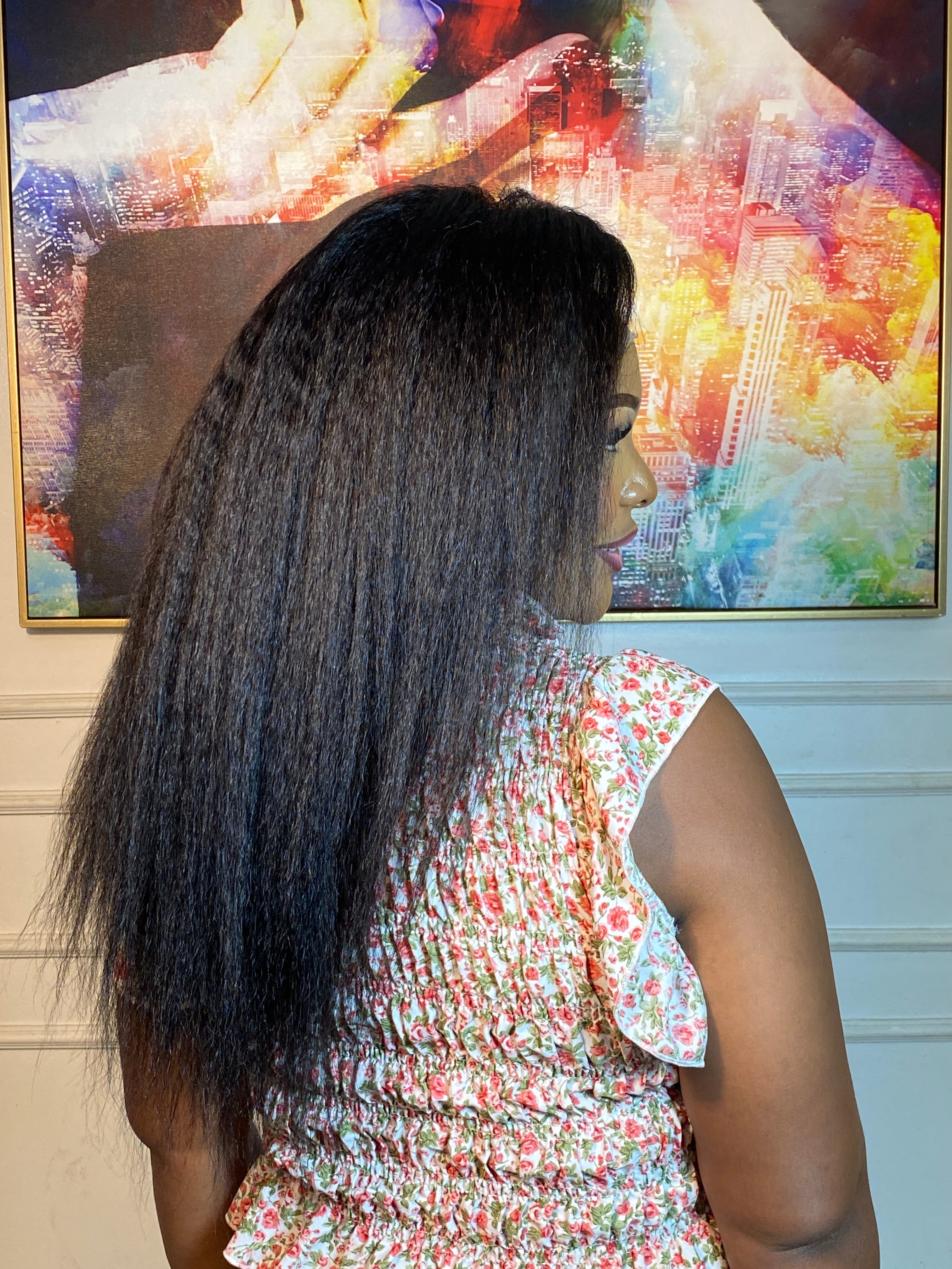 20-inch kinky straight lacefront wig