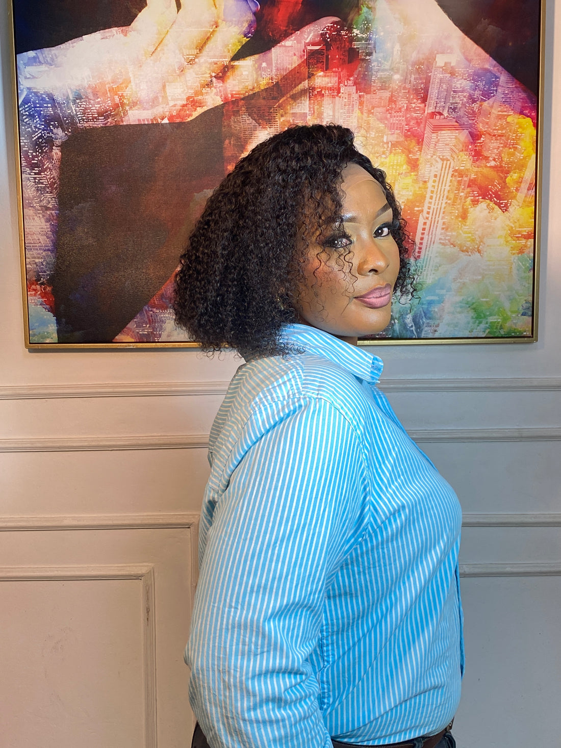 12" kinky curly Human hair wig