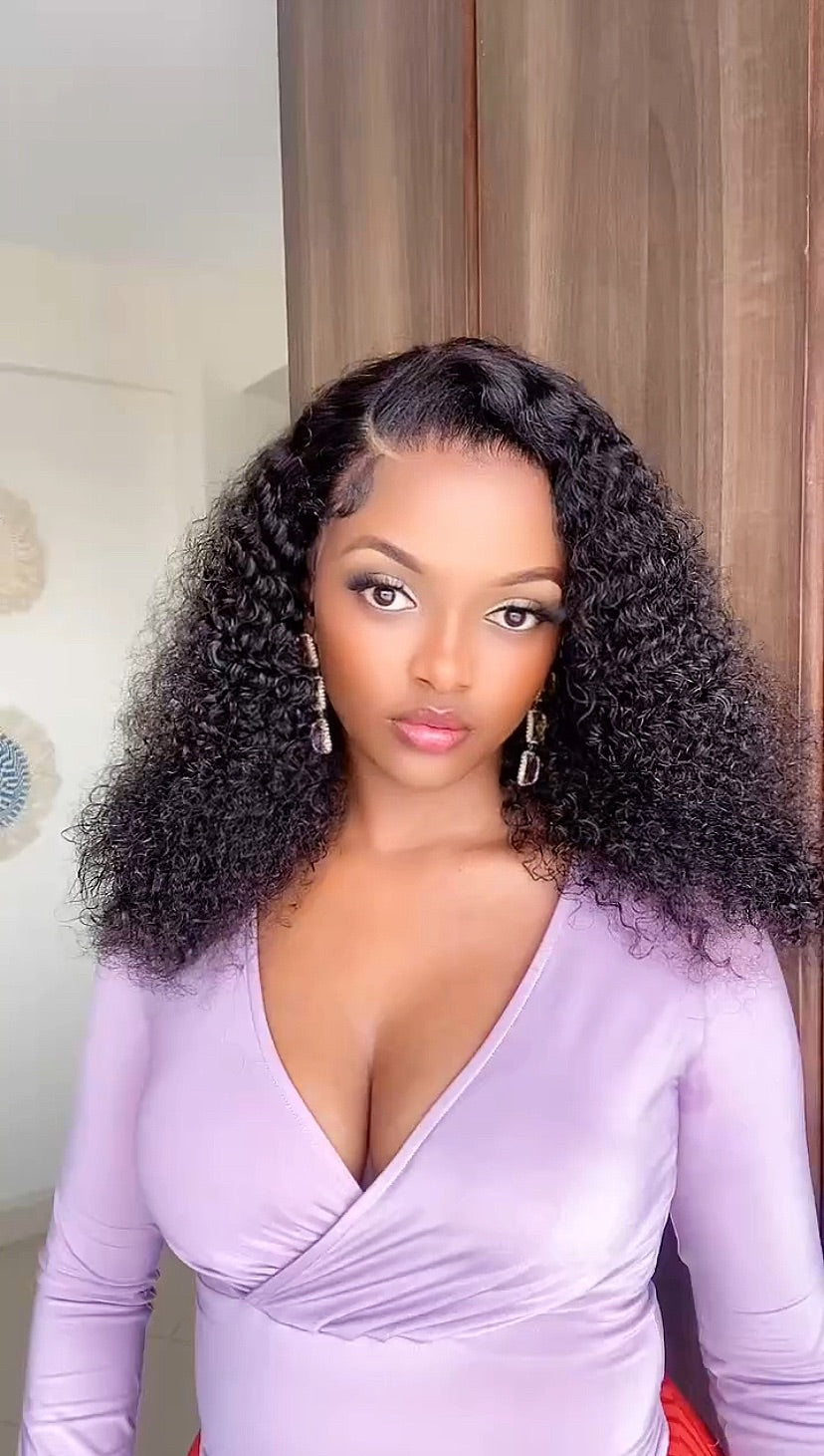 18 Jerry curls 360 frontal human hair wig