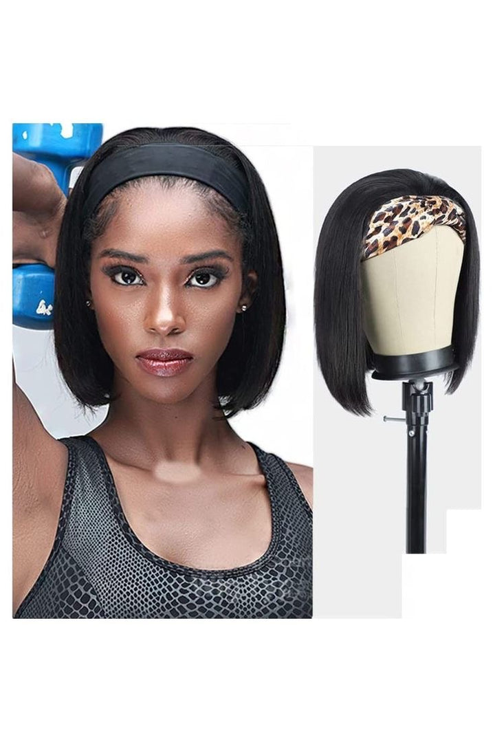 Straight Bob headband Human hair wig