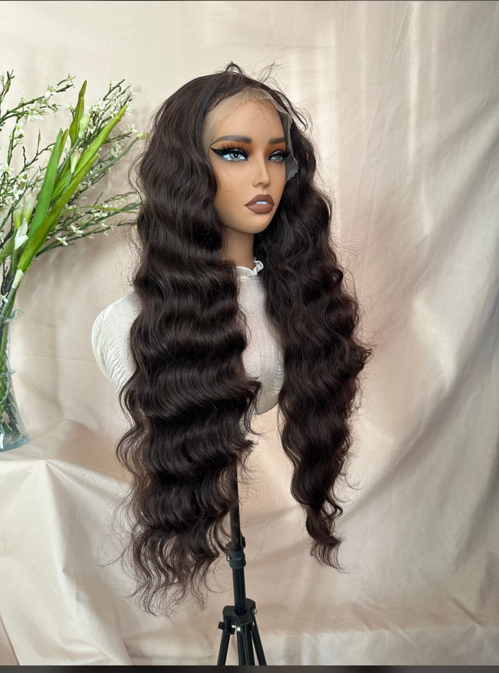 28 inch Deep Wave High Fibre Lacefront wig