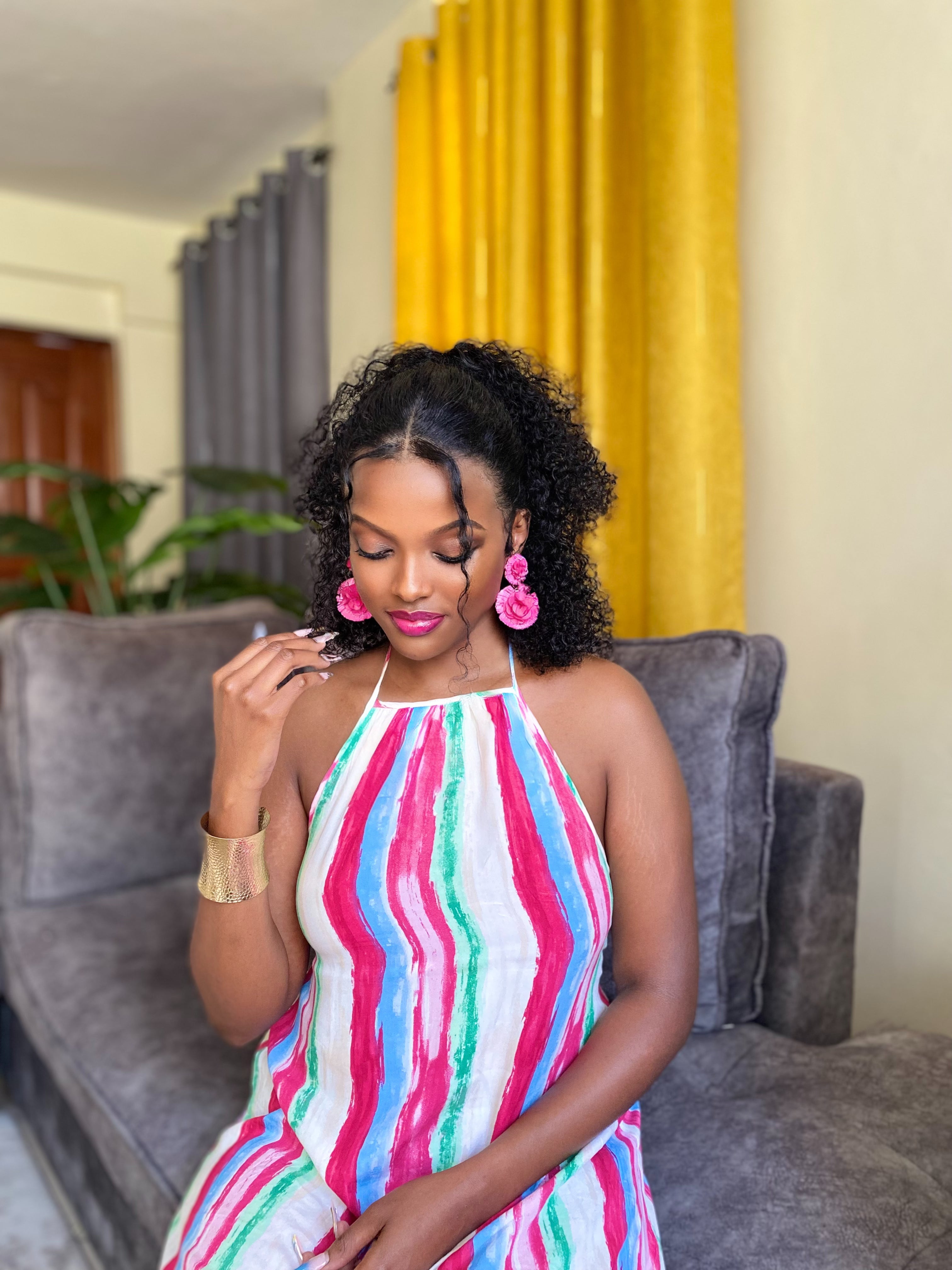 16 inches kinky curly human hair lacefront wig