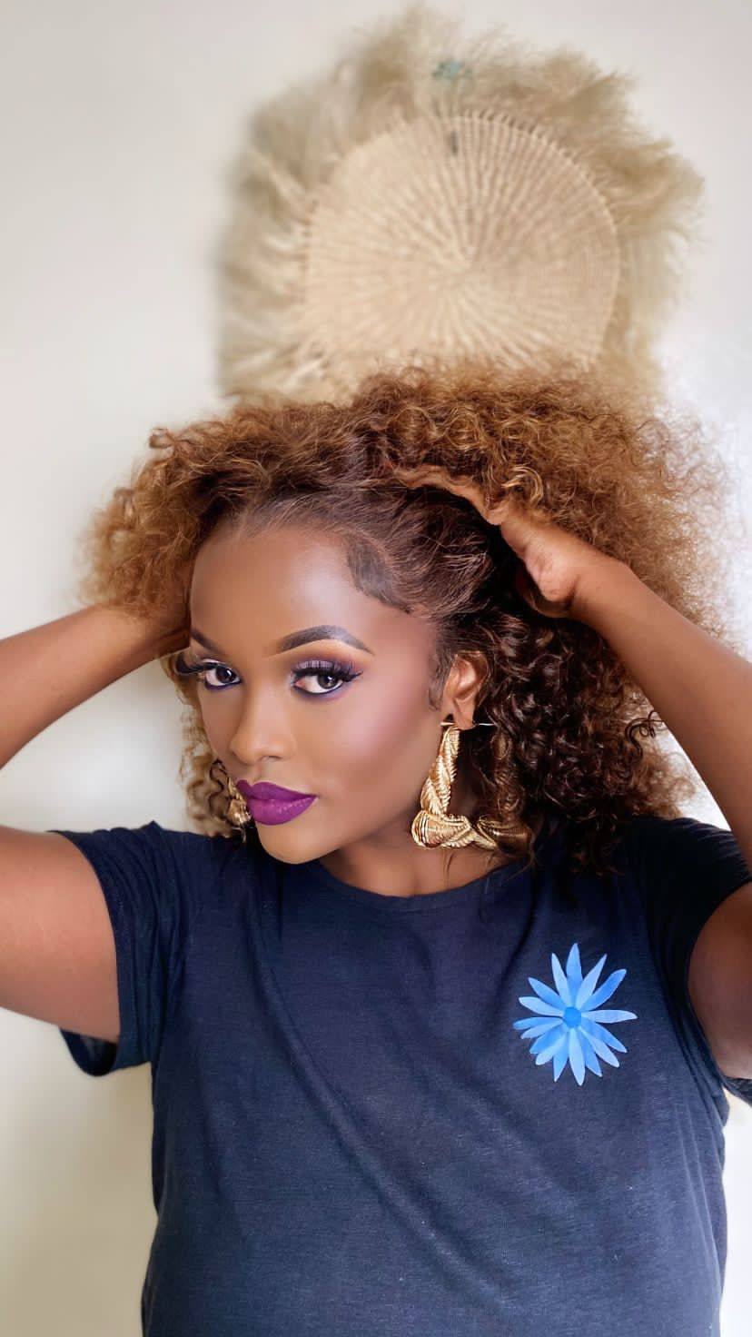 16 inches Water Wave Human Hair Wig .Glueless frontal