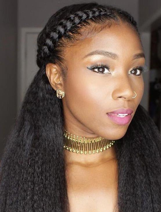 20-inch kinky straight lacefront wig