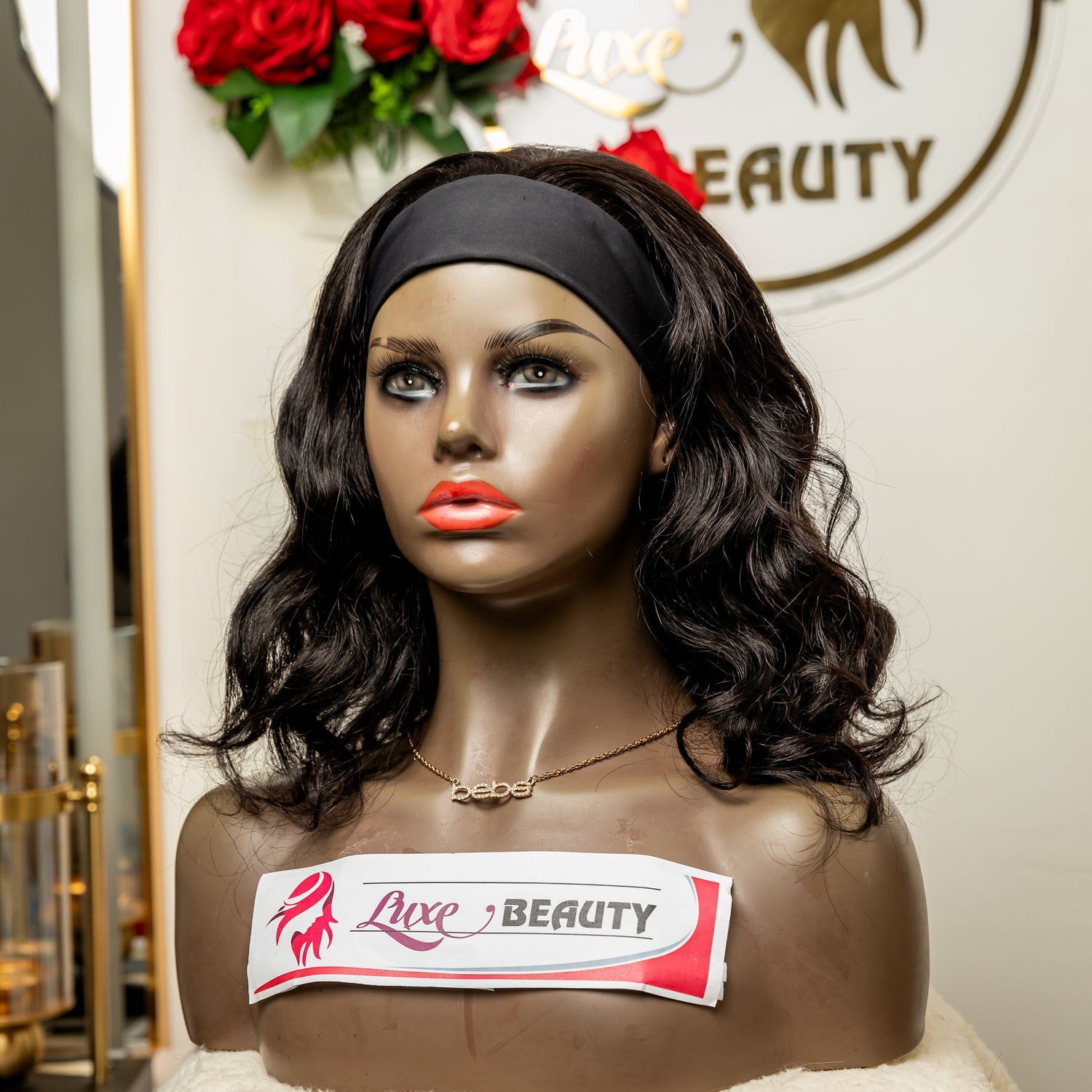 Loose wave headband human hair wig