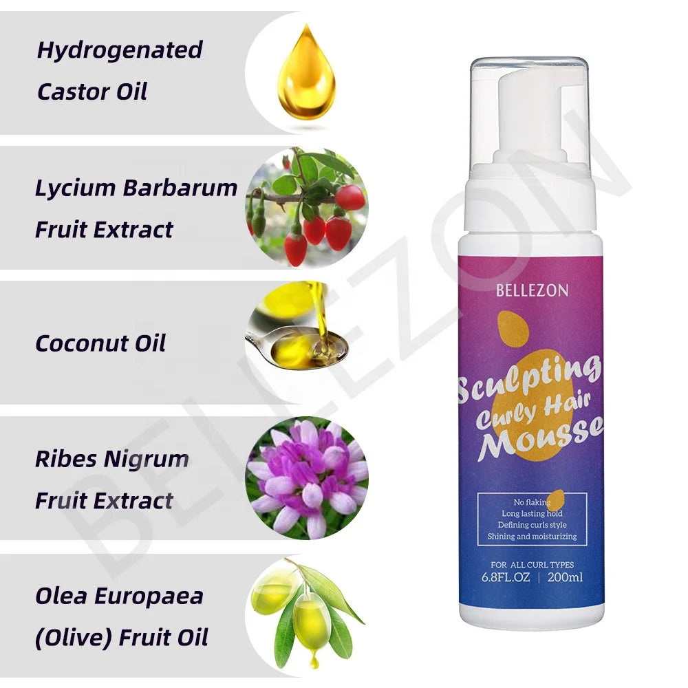 Curly hair styling mousse