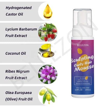 Curly hair styling mousse