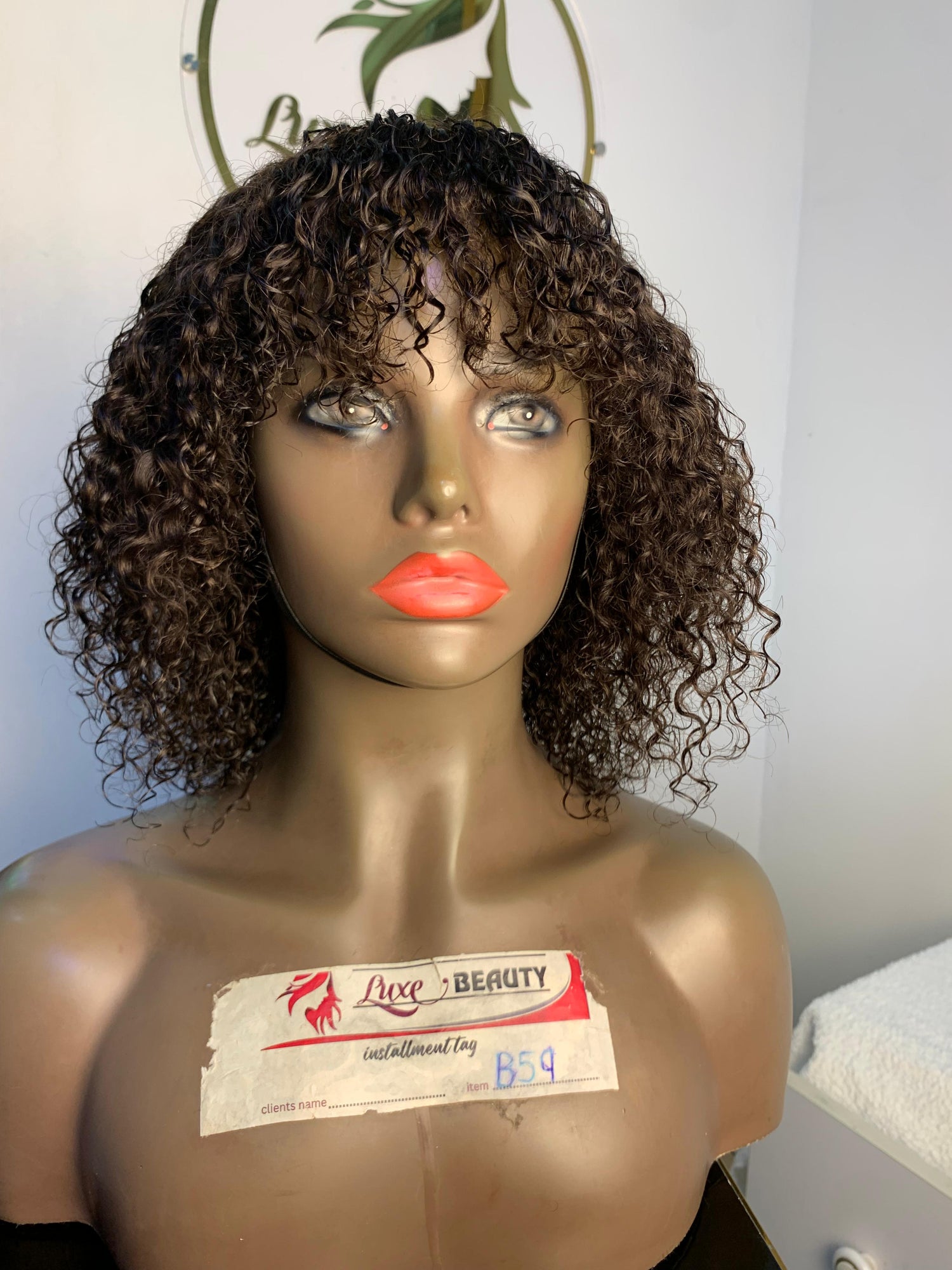 12 inch human hair fringe wig