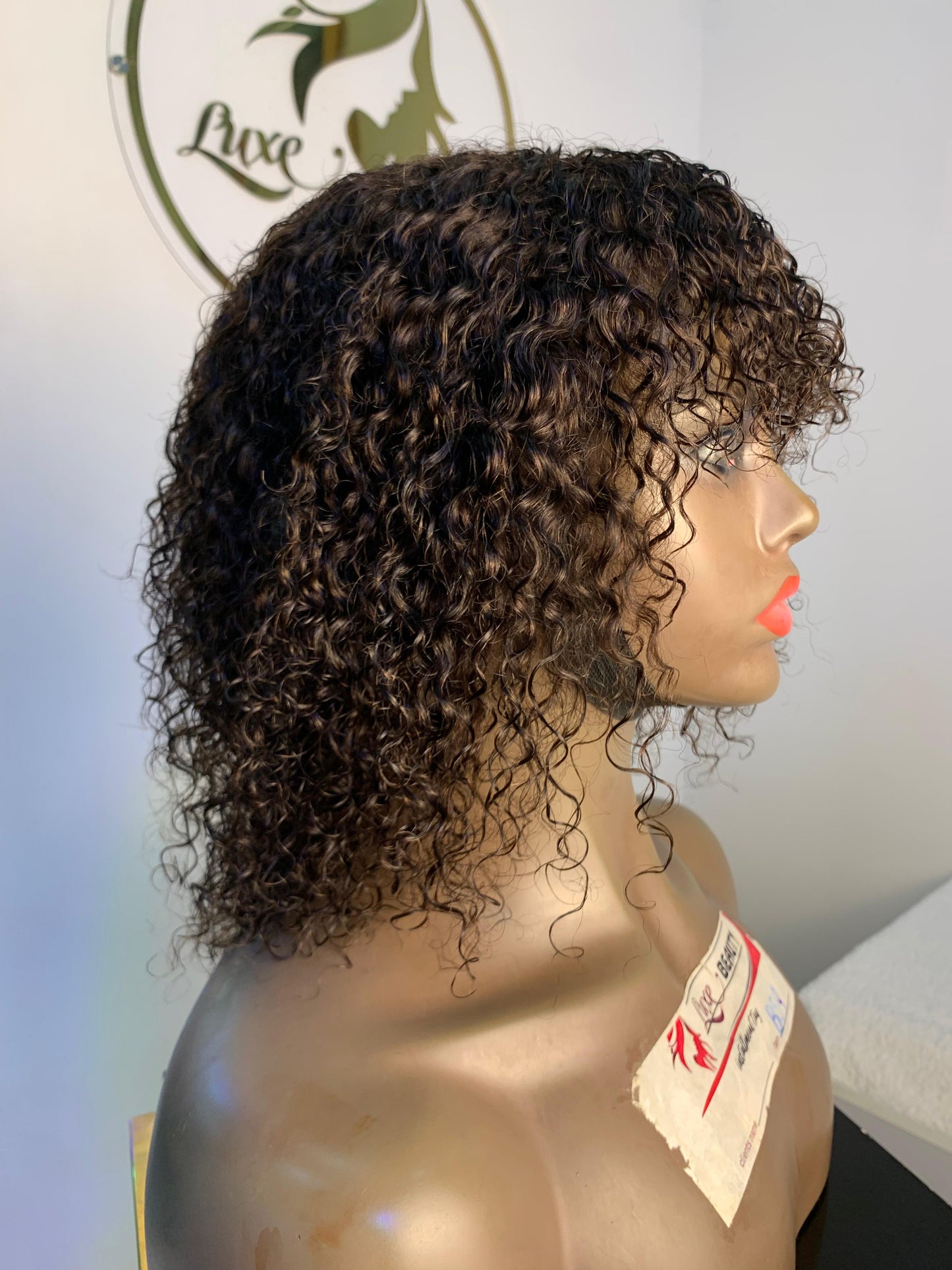 12 inch human hair fringe wig