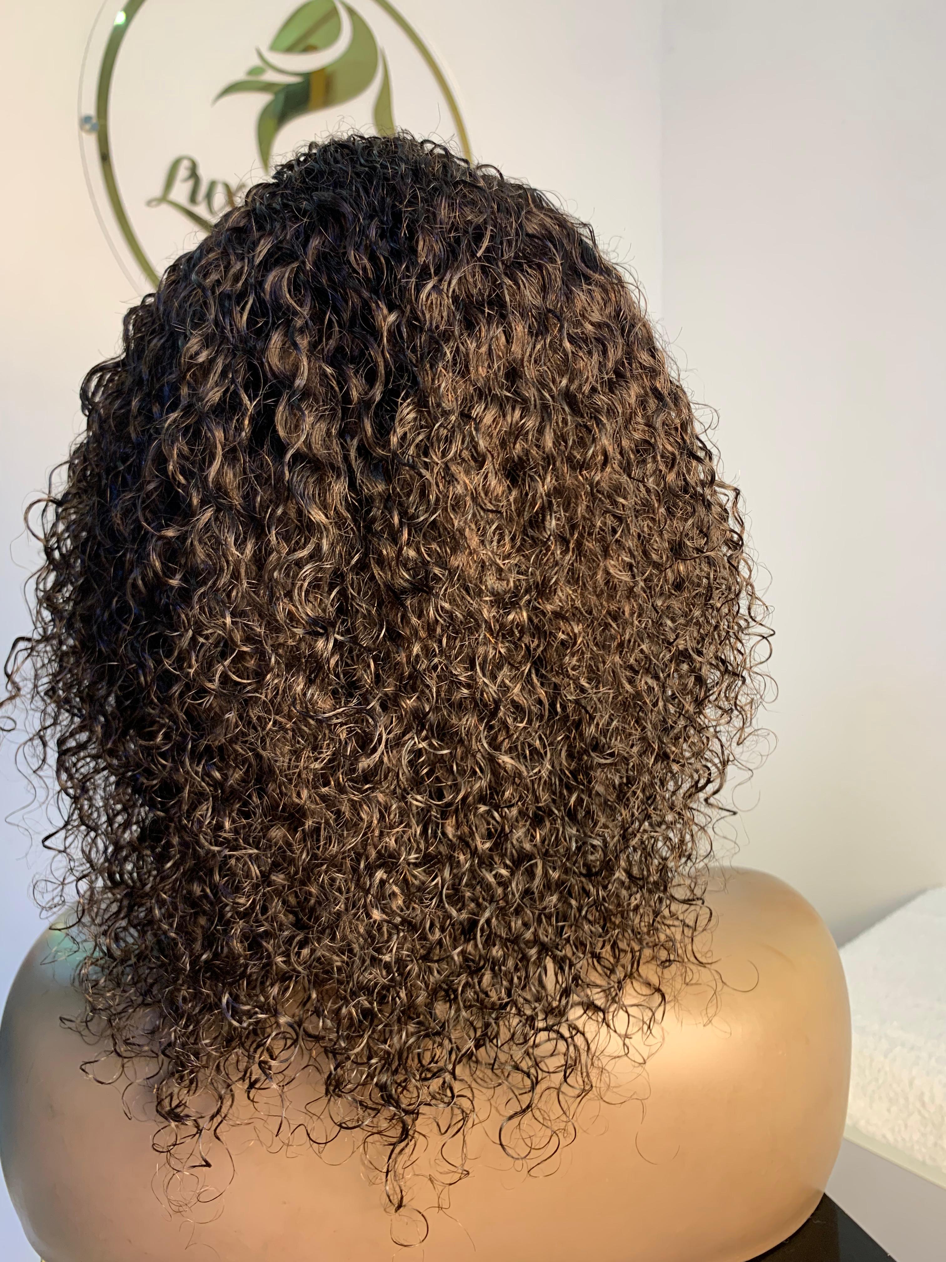 12 inch human hair fringe wig