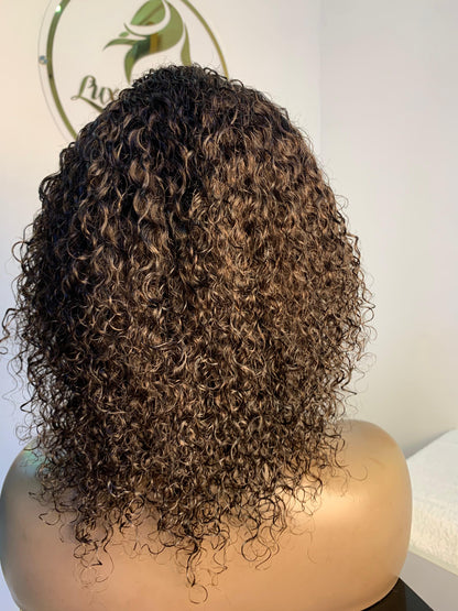 12 inch human hair fringe wig