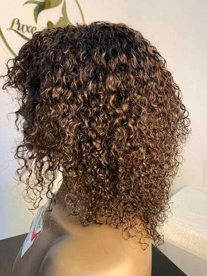 12 inch human hair fringe wig