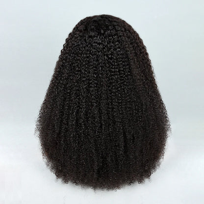 Half Wig Human Hair Kinky Curly Glueless Wig Human Hair Ready to Wear 3 IN 1 Half Wig With Drawstring 250 Density Curly Half Wig