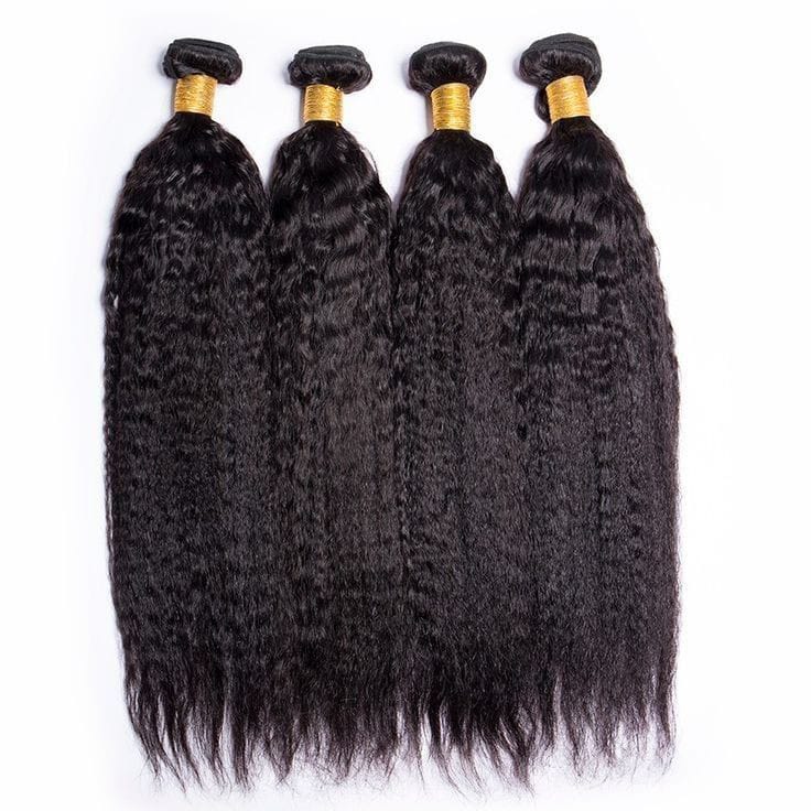 Kinky straight human hair bundles