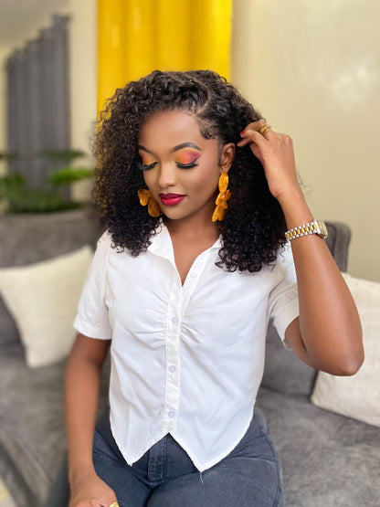 20-inch kinky curly lacefront human hair wig