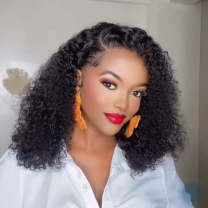 20-inch kinky curly lacefront human hair wig