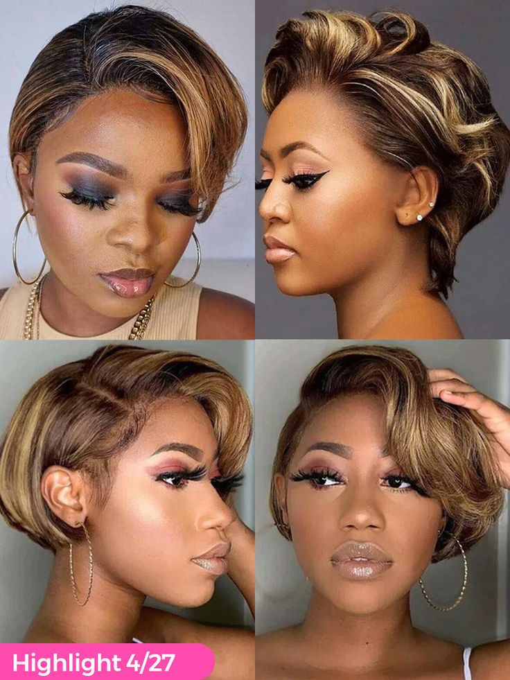 Short pixie human hair wig. Lace frontal 13*4 pre plucked