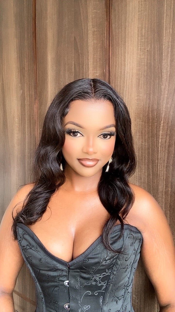 16" Body wave human hair wig (13*4 lace  front wig pre plucked)