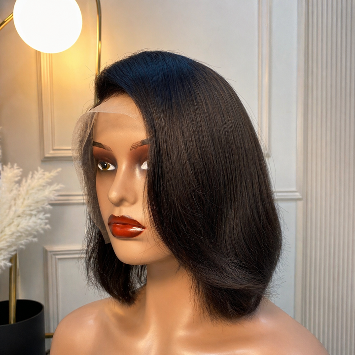 Zendaya Unit -✨ 12” Layered Wavy Bob Lace Front Human Hair Wig ✨