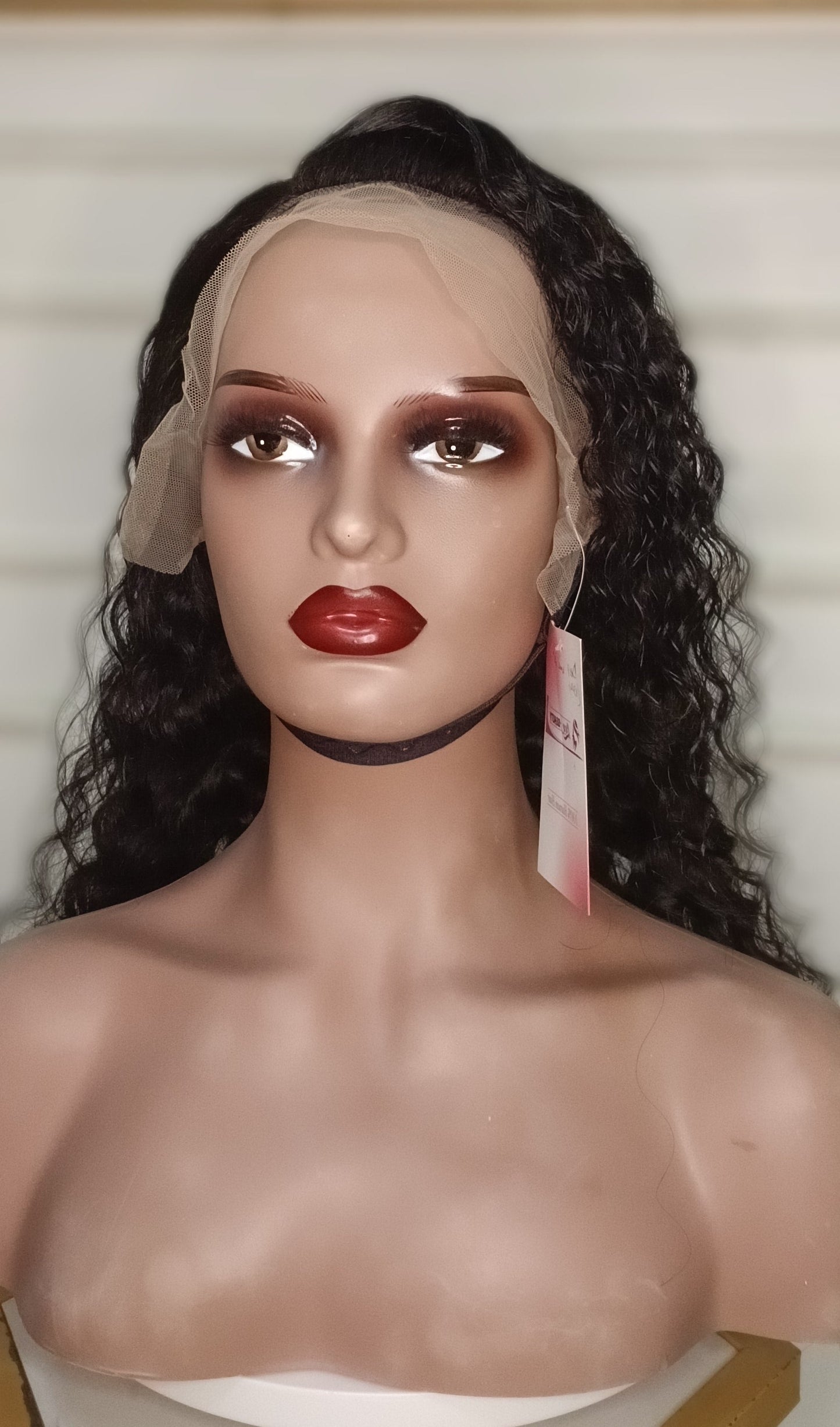 20- inch deep wave lacefront human hair wig