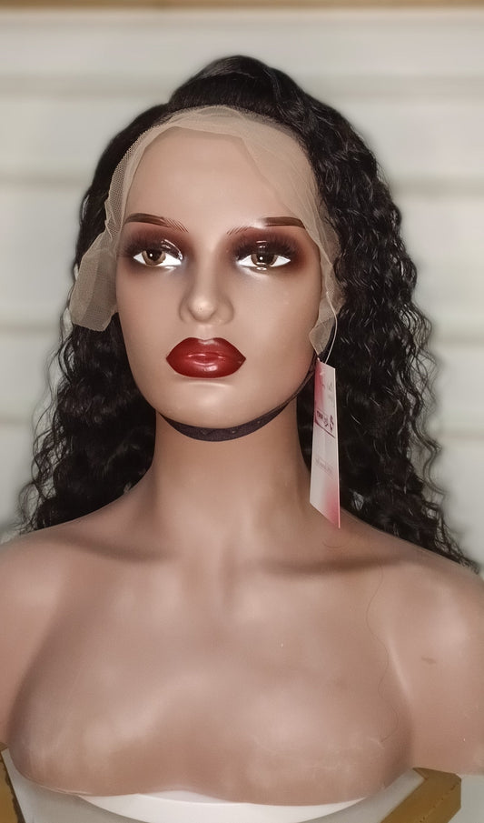 20- inch deep wave lacefront human hair wig