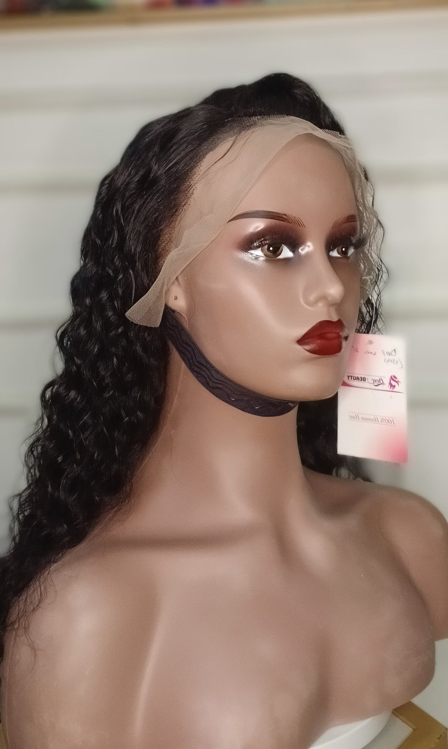 20- inch deep wave lacefront human hair wig