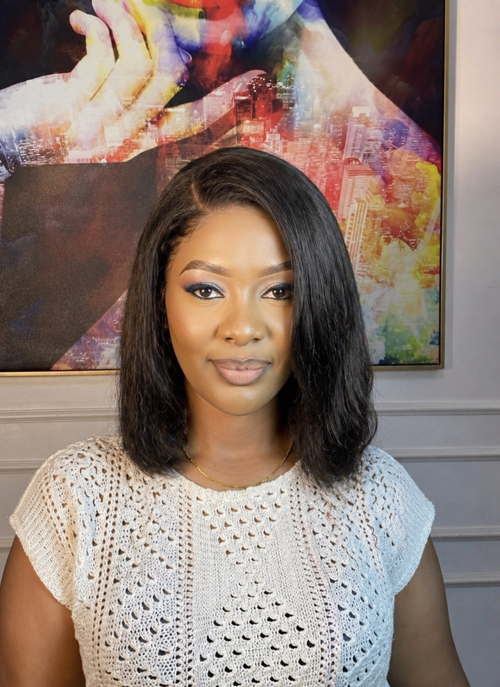 Zendaya Unit -✨ 12” Layered Wavy Bob Lace Front Human Hair Wig ✨