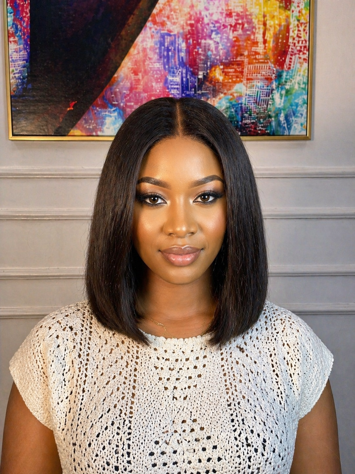 The Amazing bob - ✨ 12” Bone Straight Bob Lace Front Human Hair Wig ✨